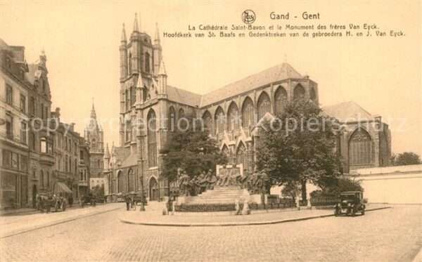 Gand Belgien Cathedrale Saint Bavon et Monument des