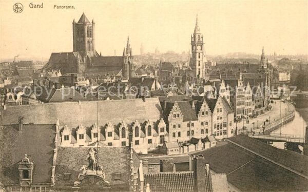 Gand Belgien Panorama de la ville Cathedrale Beffroi
