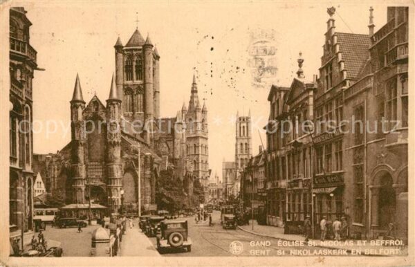 Gand Belgien Eglise Saint Nicolas et le Beffroi Kirc