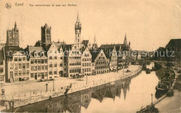 Gand Belgien Vue panoramique du Quai aux Herbes Seri