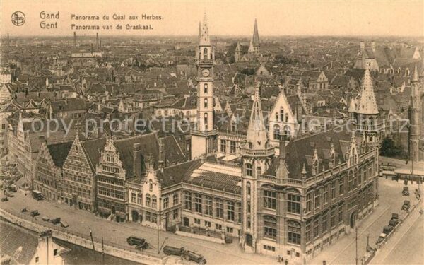 Gand Belgien Panorama Quai aux Herbes