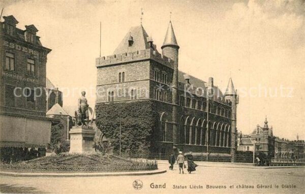 Gand Belgien Statue Lievin Bauwens Chateau Gérard le