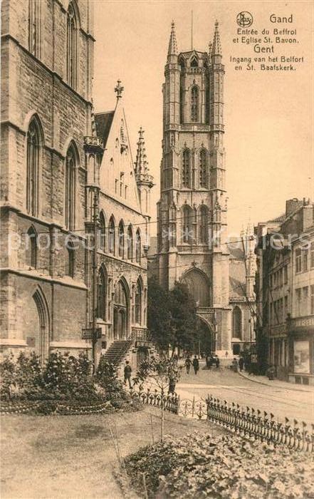 Gand Belgien Entrée du Beffroi Eglise Saint Bavon Se