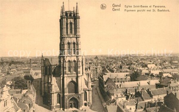 Gand Belgien Panorama de la ville Eglise Saint Bavon