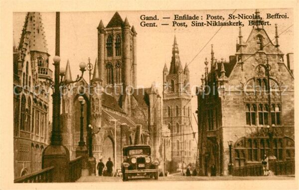 Gand Belgien La Poste Eglise Saint Nicolas et le Bef