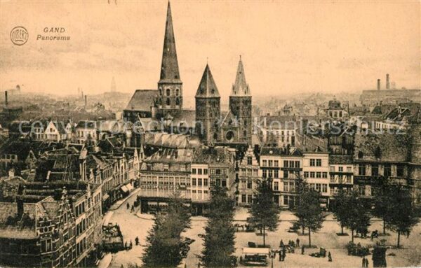 Gand Belgien Panorama de la ville Place Eglise