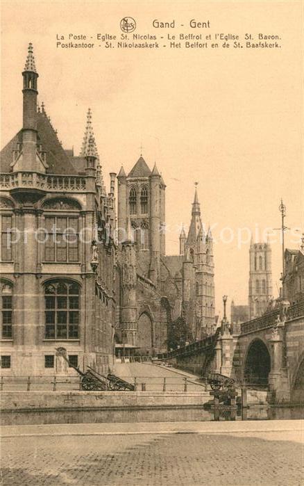Gand Belgien La Poste Eglise Saint Nicolas le Beffro