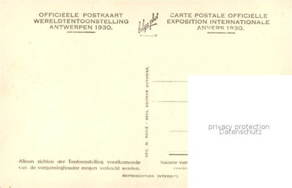 Anvers Antwerpen Temple de l'Art Flamand la nuit Carte P – Bild 2