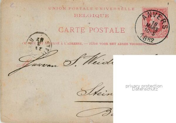 Anvers Antwerpen Correspondence Union Postale Universell – Bild 2
