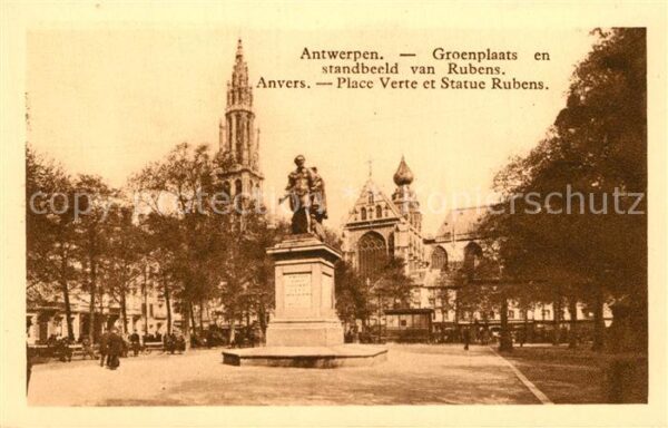 Anvers Antwerpen Place Verte et Statue Rubens Monument