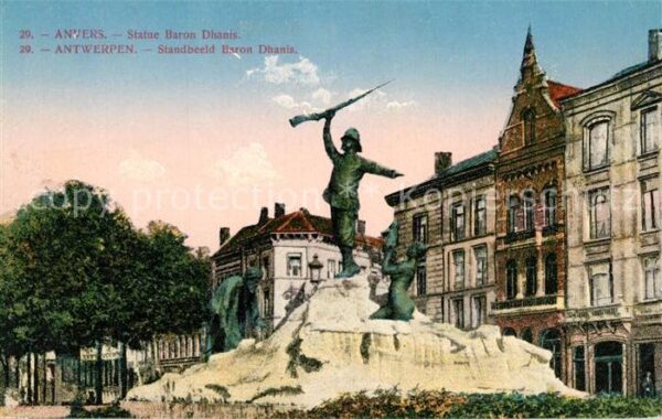 Anvers Antwerpen Statue Baron Dhanis Monument