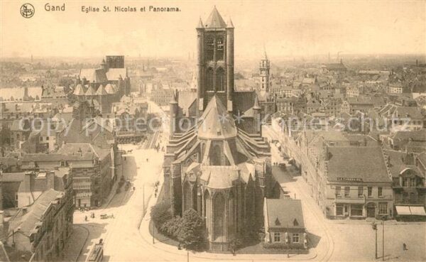 Gand Belgien Panorama de la ville Eglise Saint Nicol