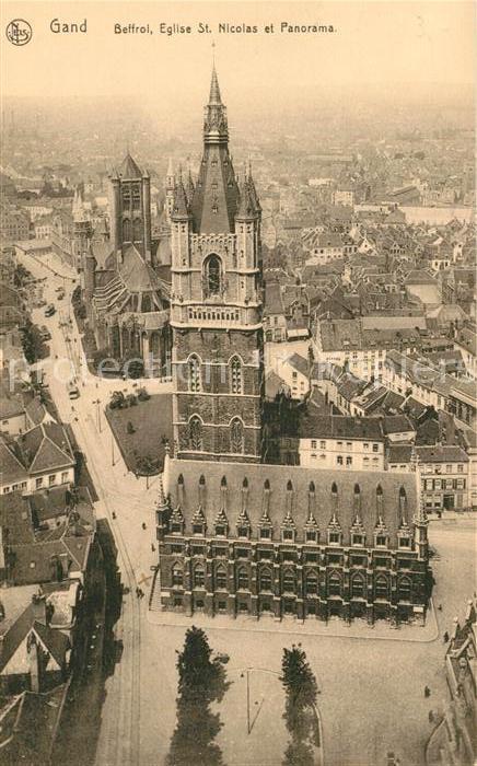 Gand Belgien Le Beffroi Eglise Saint Nicolas et Pano