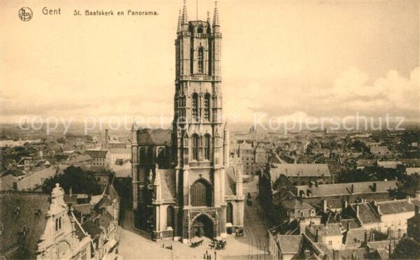 Gent Gand Flandre St Baafskerk en panorama