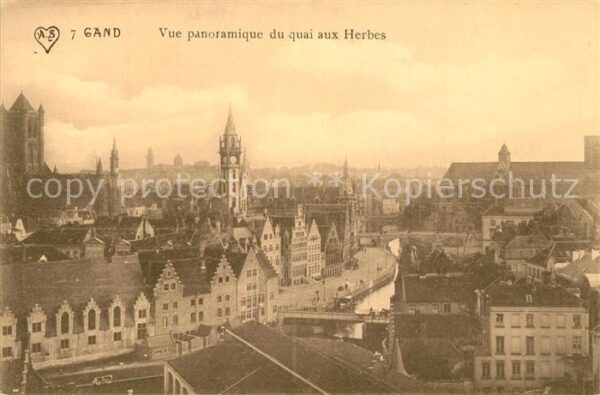 Gand Belgien Vue panoramique du Quai aux Herbes