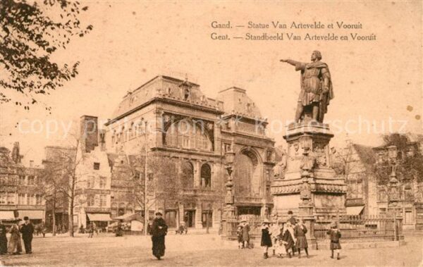 Gand Belgien Statue Van Artevelde et Vooruit Monumen