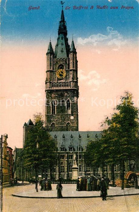 Gand Belgien Le Beffroi et Halle aux draps