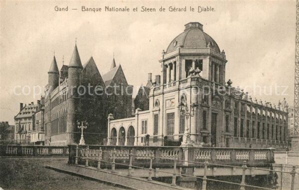 Gand Belgien Banque Nationale et Steen de Gérard le