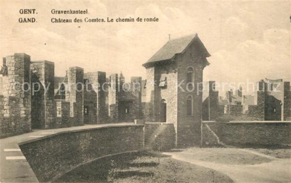 Gand Belgien Chateau des Comtes Chemin de ronde