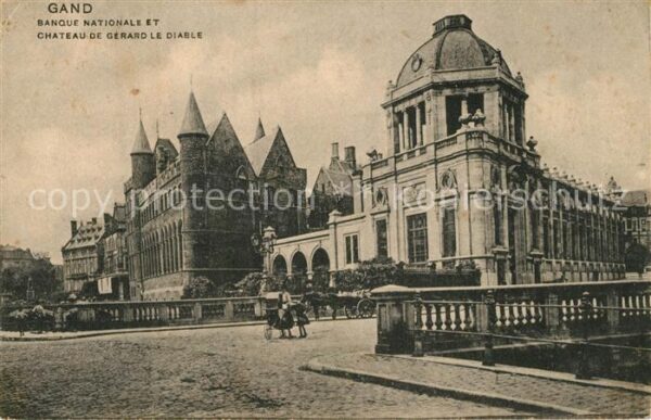 Gand Belgien Banque Nationale et Chateau de Gérard l