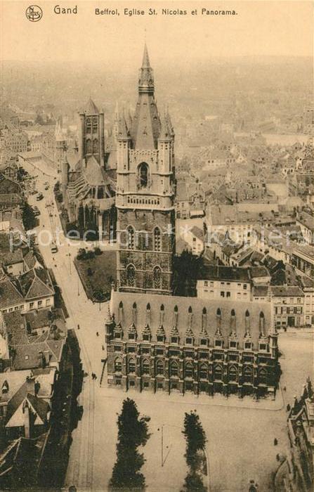 Gand Belgien Beffroi Eglise Saint Nicolas et panoram