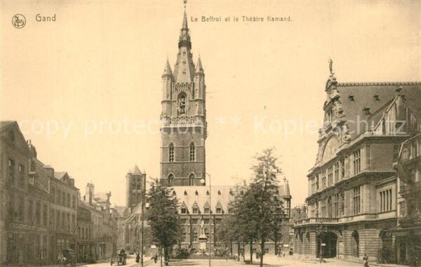 Gand Belgien Le Beffroi et le Théâtre flamand Glocke