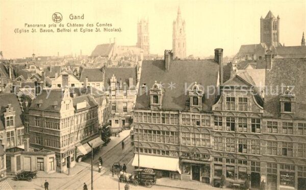 Gand Belgien Panorama pris du Chateau des Comtes Egl