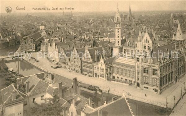 Gand Belgien Panorama de la ville Quai aux Herbes