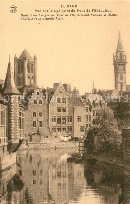 Gand Belgien Vue sur la Lys prise du Pont de l'Exécu