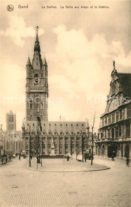 Gand Belgien Le Beffroi La Halle aux draps et le Thé