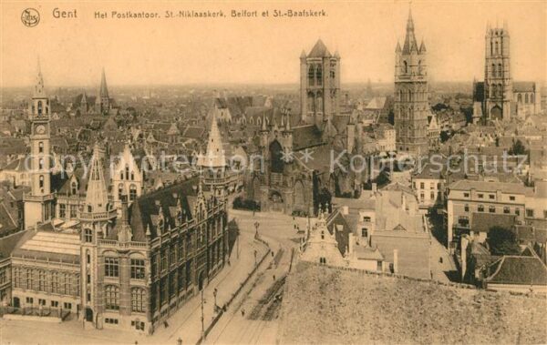 Gent Gand Flandre Postkantoor St Niklaaskerk Belfort St B