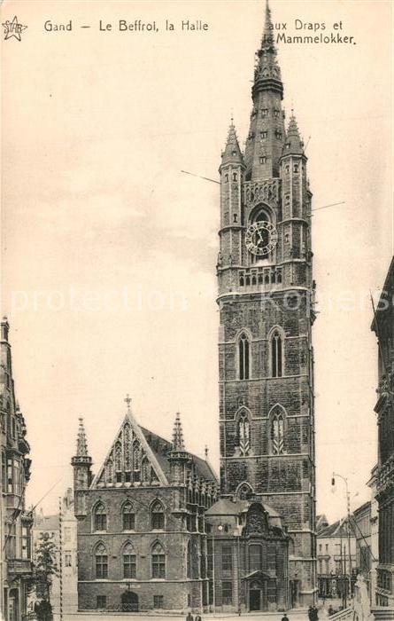 Gand Belgien Le Beffroi la Halle aux Draps et le Mam