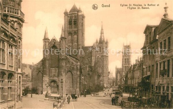Gand Belgien Eglise Saint Nicolas le Beffroi et Cath