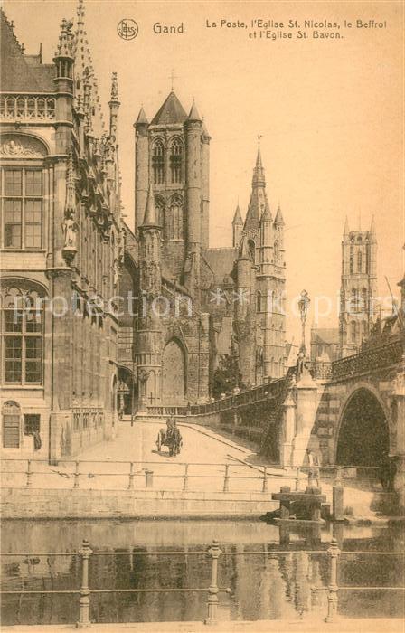 Gand Belgien La Poste Eglise Saint Nicolas le Beffro