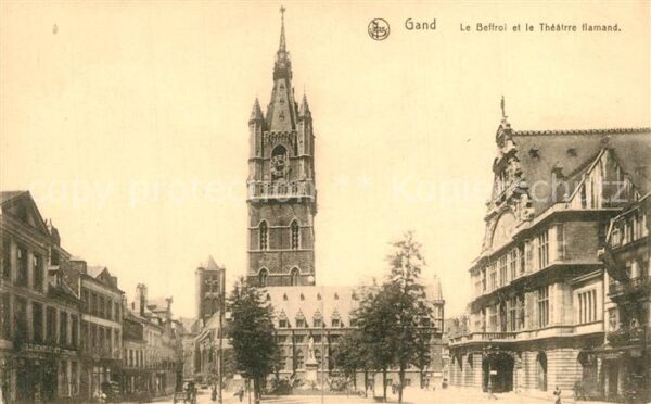 Gand Belgien Le Beffroi et le Théâtre flamand Glocke
