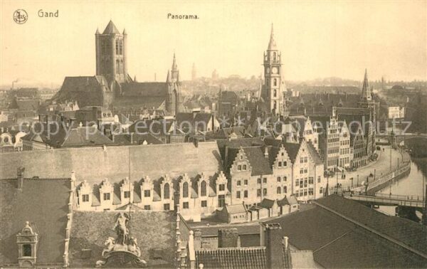 Gand Belgien Panorama de la ville Cathedrale Beffroi