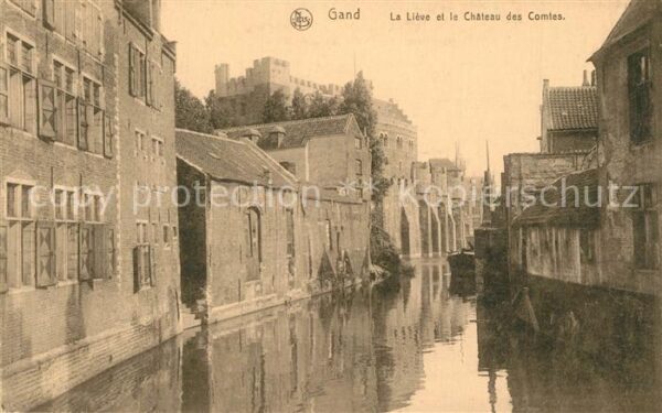 Gand Belgien La Lieve et le Chateau des Comtes Serie