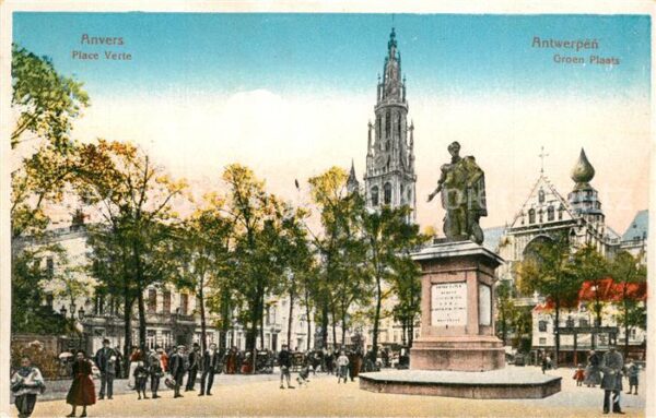 Anvers Antwerpen Place Verte Statue Monument Serie I No.