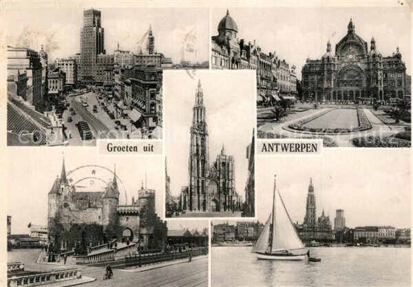 Antverpeno Torengebouw Centra Stacidomo Steen Rodo