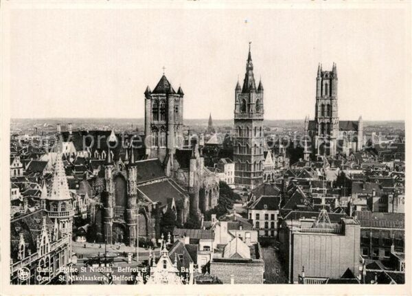 Gand Belgien Panorama Eglise Saint Nicolas Beffroi C