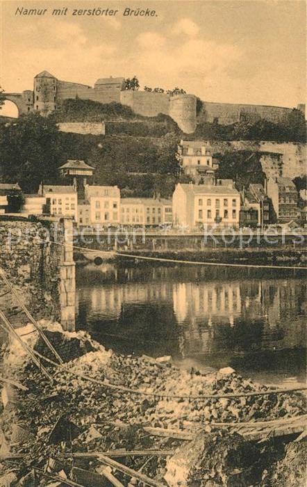Namur Wallonie mit zerstörter Brücke