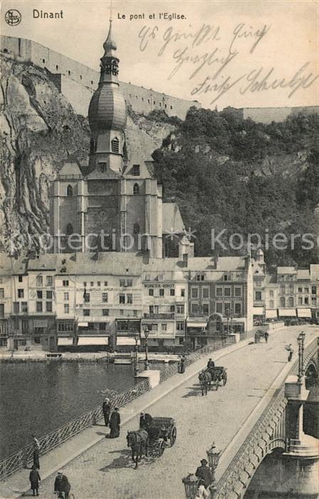 Dinant Wallonie Pont et Eglise Pferdekutschen