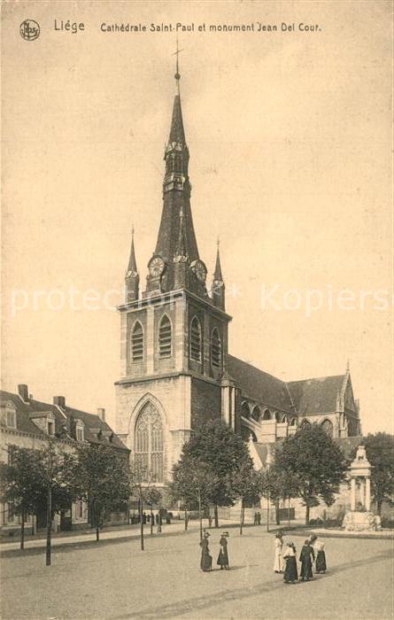 Liege Luettich Saint Paul et monument Jean Del Cour