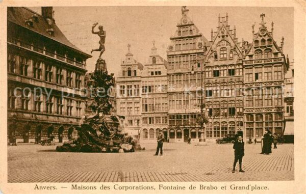 Anvers Antwerpen Maison des Corporations Fontaine de Bra