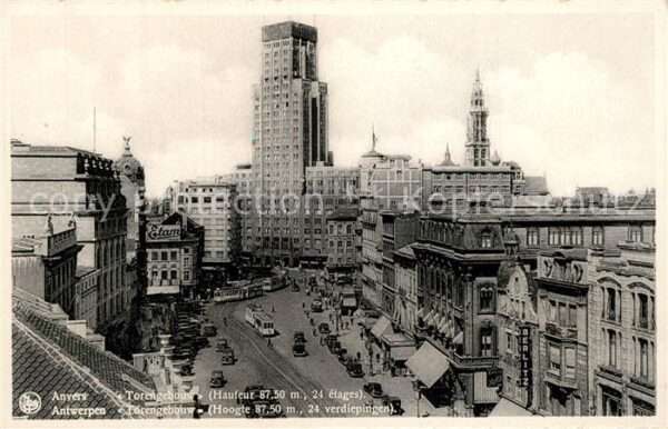 Anvers Antwerpen Torengebouw Strassenbahn
