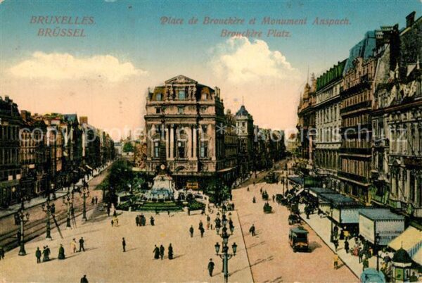 Bruxelles Bruessel Place de Brouchere et Monument Anspach