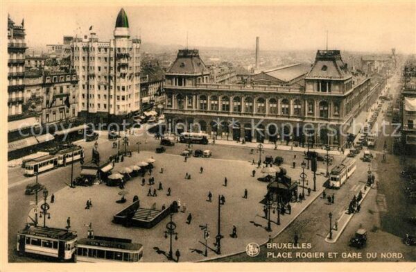 Bruxelles Bruessel Place Rogier et gare du Nord Strassenba