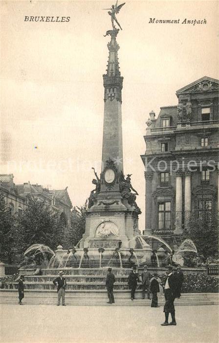 Bruxelles Bruessel Monument Anspach Brunnen