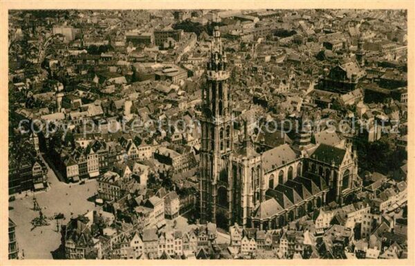 Anvers Antwerpen Fliegeraufnahme Cathedrale