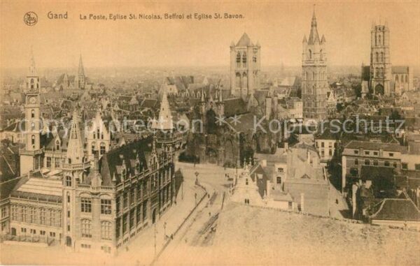 Gand Belgien Poste Eglise Beffroi